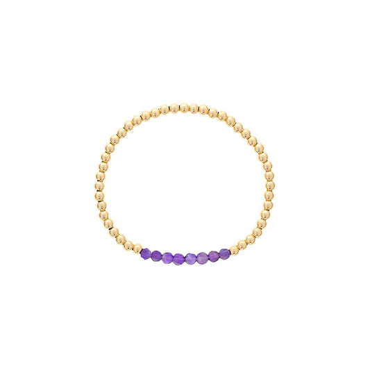 Maharaja Collection Faceted Amethyst Bar Mini Bracelet in Gold Filled