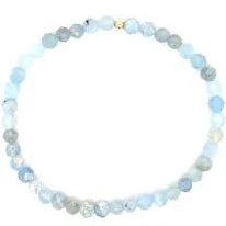 Maharaja Collection Faceted Aquamarine Bracelet with Gold Filled Bead