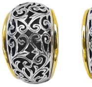 Maharaja Collection Sterling Silver and 18Kt Gold Decorative Clip Earrings in 18K Gold