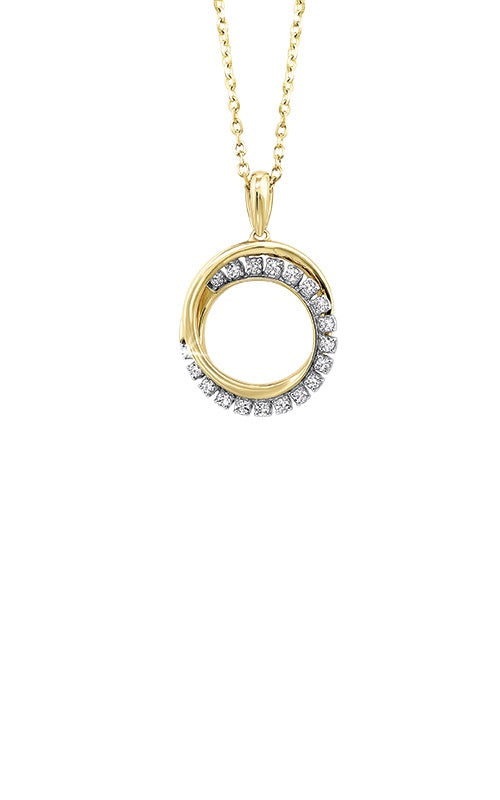 Maharaja Collection Round Diamond Circle Necklace in 14K Yellow Gold (0.1ctw)