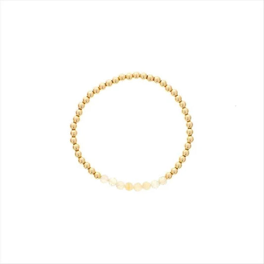 Maharaja Collection Faceted Citrine Bar Mini Bracelet in Gold Filled