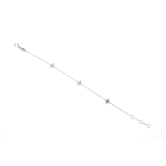 Maharaja Collection Round Diamond Station Bracelet in 18K White Gold (0.13tcw)