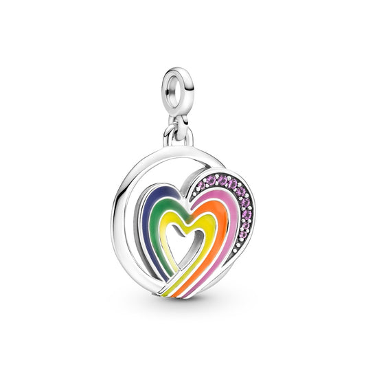 Maharaja Collection Pandora ME Rainbow Heart of Freedom Medallion Charm