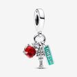Maharaja Collection Apple, Torch and Street Sign Triple Dangle Charm