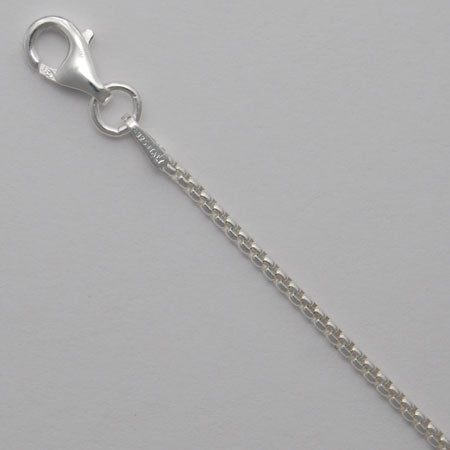 Maharaja Collection Round Box Chain Necklace 16" in Sterling Silver (8.40g)