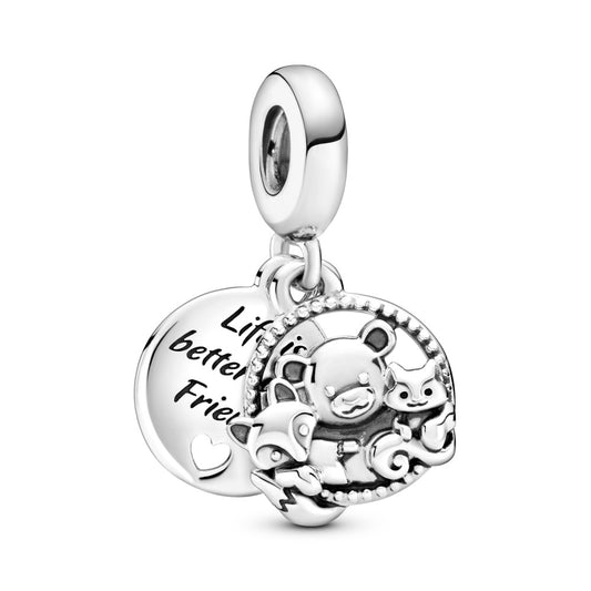 Maharaja Collection Bear, Fox & Squirrel Dangle Charm