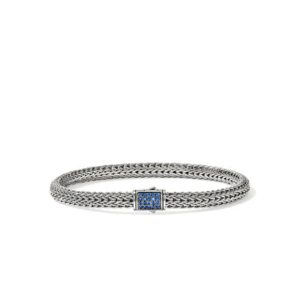 Icon 5mm Extra Small Bracelet with Blue Sapphire Pusher Clasp