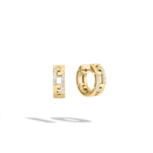 Maharaja Collection Navarra Hoop Earrings with 0.2ctw Diamonds in 18kt Yellow Gold