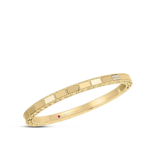 Maharaja Collection Diamond Mosaic Bangle Bracelet in 14K White Gold (0.05tdw)