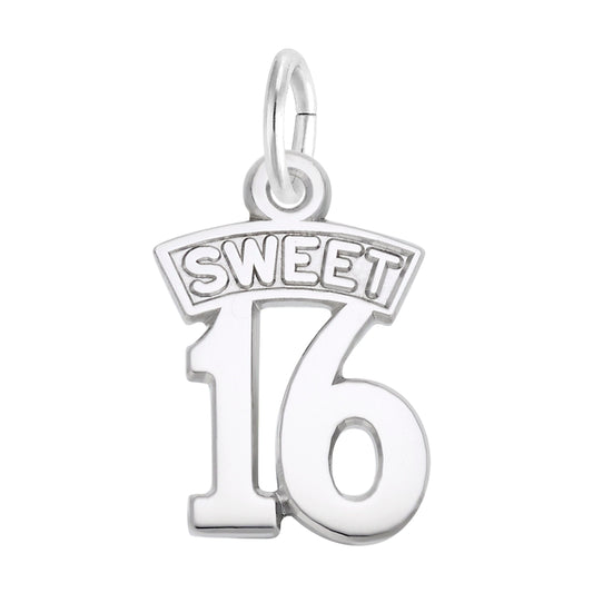 Maharaja Collection SWEET 16 Charm Pendant Necklace in Sterling Silver