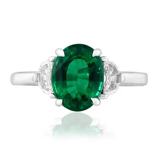 Maharaja Collection Emerald and Diamond Fashion Ring in Platinum (2.08ctw)
