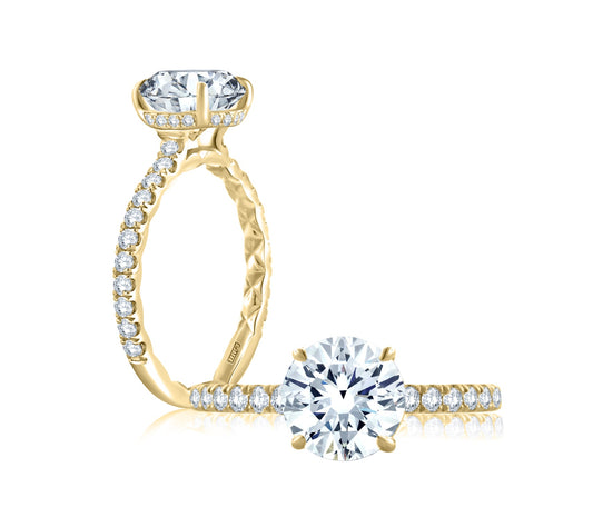 Maharaja Collection Round Diamond Semi-Mount Engagement Ring in 14K Yellow Gold (1.94ctw)