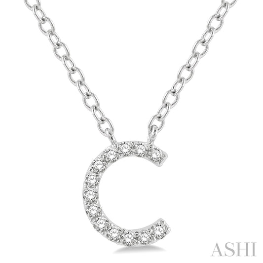 Maharaja Collection Diamond Initial Necklace in 14K White Gold (0.05ctw)