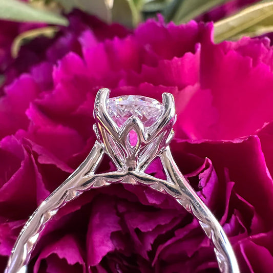 Maharaja Collection Round Solitaire Semi-Mount Engagement Ring in 14K White Gold (2ct)