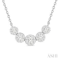 Maharaja Collection Round Diamond Pendant Necklace in 14K White Gold (0.50ct)