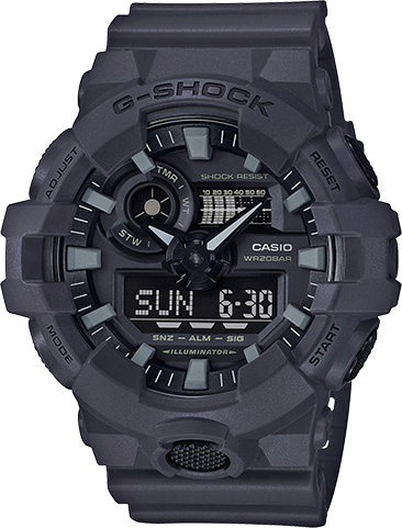 Maharaja Collection G-Shock Front Button LED AD Dark Grey Resin Watch in Other