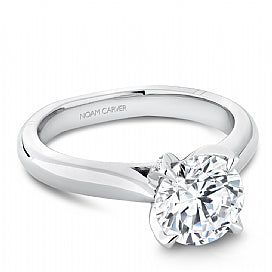 Maharaja Collection Solitaire Semi-Mount Engagement Ring in 14K White Gold (0.25tdw)