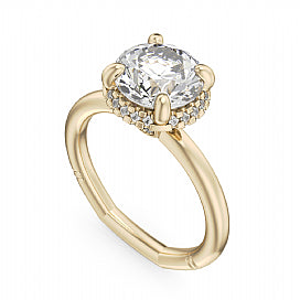 Maharaja Collection Atelier Hidden Halo Solitaire Semi-Mount Engagement Ring (0.12ct)