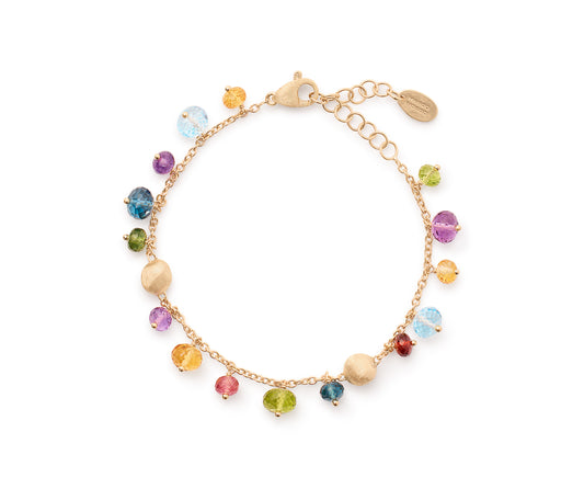 Maharaja Collection African Mixed Gemstones Bracelet in 18K Yellow Gold