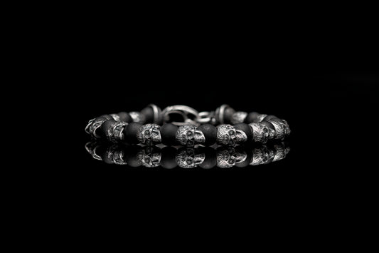 Maharaja Collection Shaman Onyx Bracelet in Sterling Silver