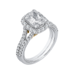 Maharaja Collection Two-Tone Round Diamond Semi-Mount Ring in 14K Gold (0.68ctw)