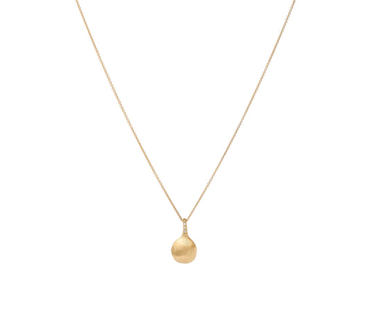 Maharaja Collection Round Diamond Africa Boule Pendant Necklace in 18K Yellow Gold (0.03tdw)