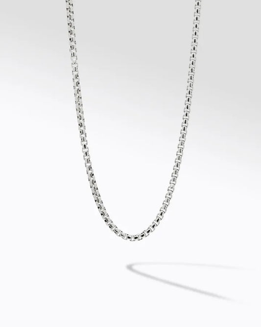 Maharaja Collection Men's Sterling Silver Box Chain Necklace, 18 inch