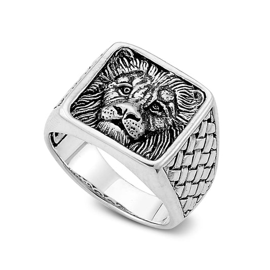 Maharaja Collection Tiger Face Ring in Sterling Silver
