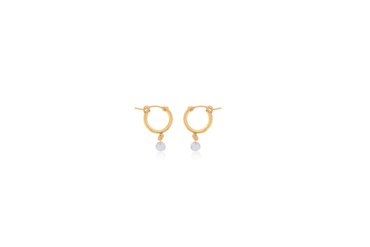 Maharaja Collection White Topaz Huggie Earrings in Gold-Filled