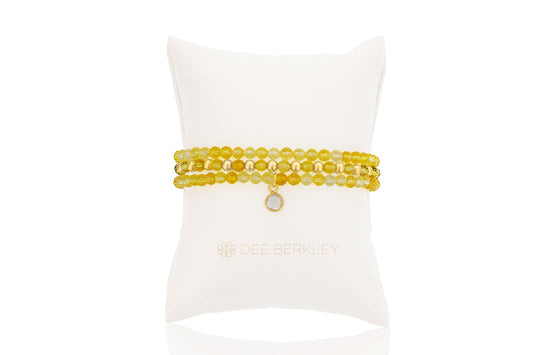 Maharaja Collection Faceted Citrine and Gold-Filled Bead Bracelet Set in Gold