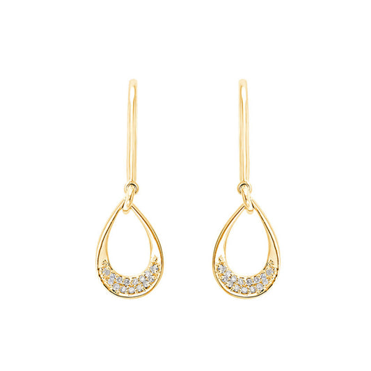 Maharaja Collection Open Pear-Shape Diamond Earrings in 14K Gold (0.10ct)