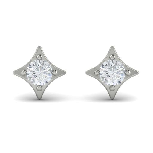 Maharaja Collection Star Diamond Stud Earrings in 14K White Gold (0.47tdw)