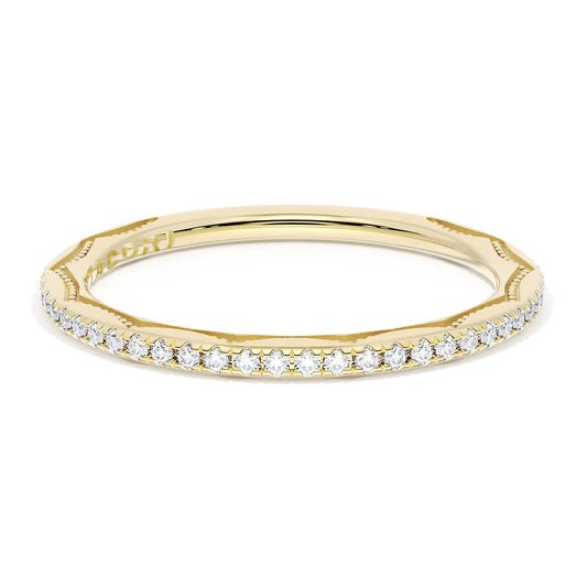 Maharaja Collection Round Diamond Wedding Band in 18K Yellow Gold (0.22tdw)