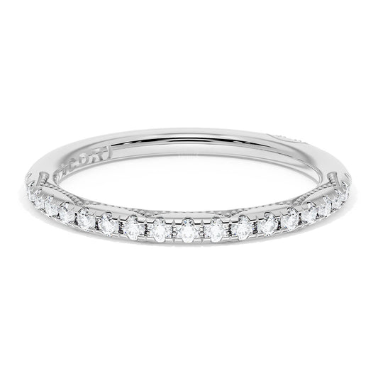 Maharaja Collection Round Diamond Wedding Band in 18K White Gold (0.30ctw)