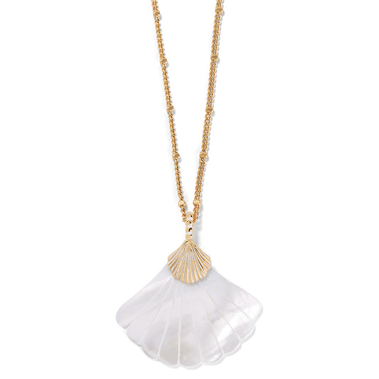 Maharaja Collection Mother Of Pearl Shell Necklace in Silver