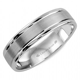 Maharaja Collection 5.5mm Sandpaper Top Wedding Band in 14K White Gold