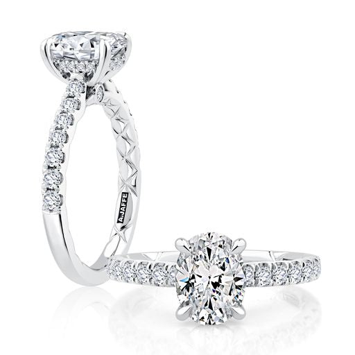 Maharaja Collection Round Diamond Solitaire Semi-Mount Engagement Ring in 14K White Gold (2.47ctw)