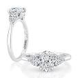 Maharaja Collection Oval and Pear Shape Diamond Engagement Ring in 14KT White Gold (2.1ctw)