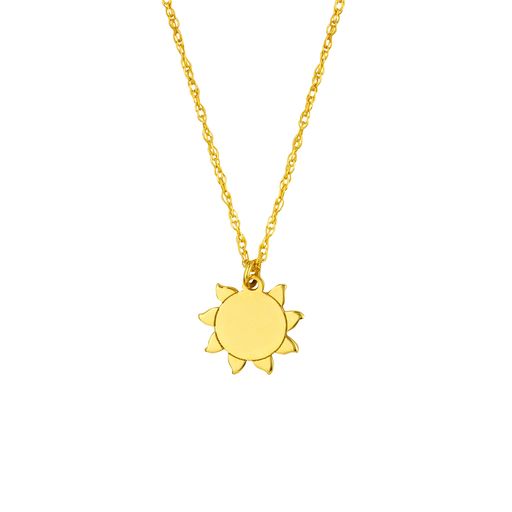 Maharaja Collection Mini Sun Adjustable Necklace in 14K Yellow Gold