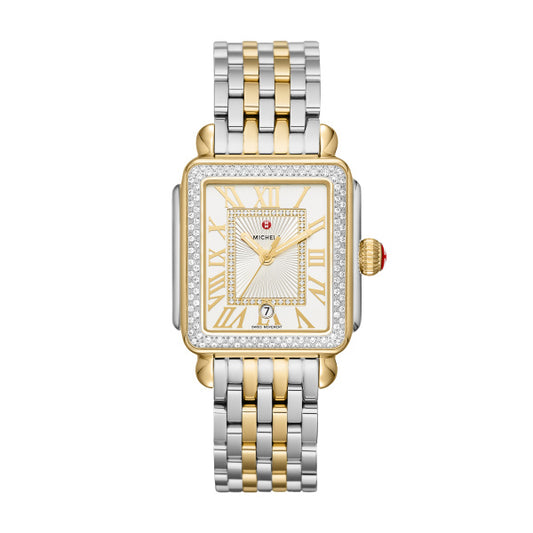 Maharaja Collection Deco Madison Diamond Two-Tone 18K Gold Diamond Women's Watch in Gold Plated Stainless Steel