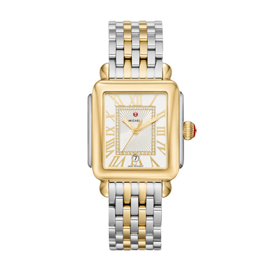 Maharaja Collection Deco Madison Two-Tone 18K Gold Diamond Watch in Gold Plated Stainless Steel