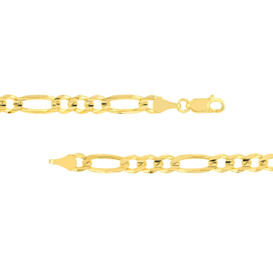 Maharaja Collection Concave Figaro Bracelet in 14K Yellow Gold (5.8mm, 8.5")