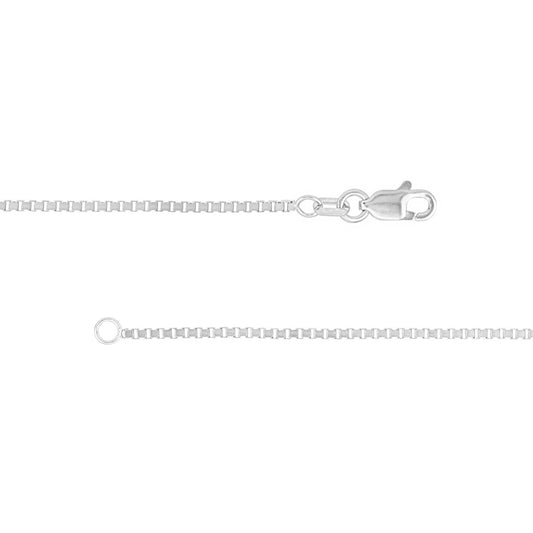 Maharaja Collection 1.2mm Box Chain with Lobster Lock Necklace in Sterling Silver