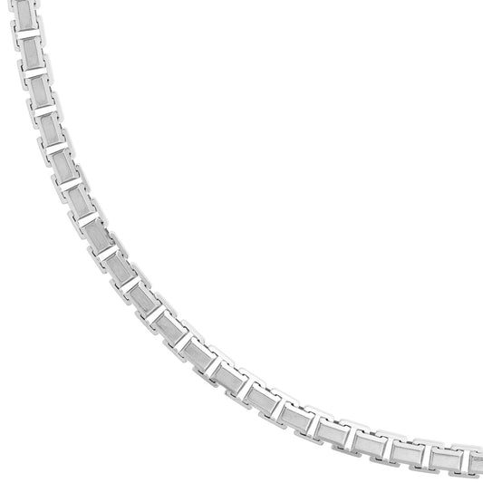 Sterling Silver 3.5mm Fancy Box Chain with Lobster Lock, 22"