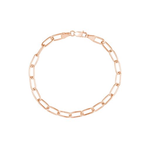 Maharaja Collection Paper Clip Chain Bracelet in 14K Rose Gold (5.00mm, 7.5")