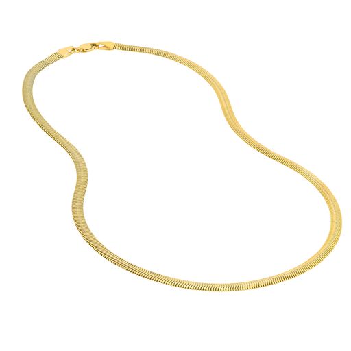Maharaja Collection Light Oval Snake Chain with Lobster Lock Necklace in Silver