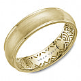 Maharaja Collection Patterned Interior Men's Wedding Band in 14K Yellow Gold (6.5mm)