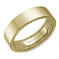 Noam Carver Beaded Textured Interior Wedding Band in 14K High Polish Yellow Gold (6.5mm)