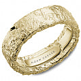 Maharaja Collection Matte Crackle Textured Men's Wedding Band in 14K Yellow Gold, 7mm