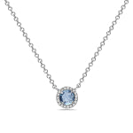 Maharaja Collection Blue Topaz Necklace in 14K White Gold (0.46ct)